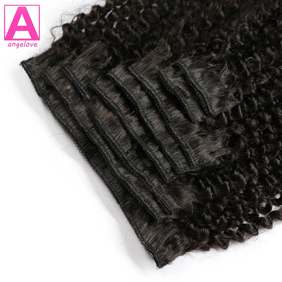 Human Hair Deep Wave Clip In Hair Extensions Brazilian Clip In 8 Pcs/Set Natural Black Color Ins Remy 8-26 Inch 120G hair extensions