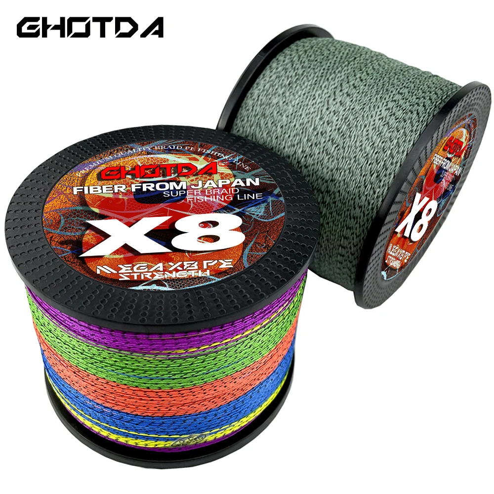 Ghotda X8 Lenza Da Pesca Alla Carpa/Basso 500M 300M 8 Fili Intrecciati Intrecciati Multifilamento Pe Filo Anti-Morso Pesca Affrontare A Lunga Distanza