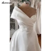 Lakshmigown One Shoulder Satin V-Neck A Line Wedding Dresses Court Train Bridal Gowns vestido de casamento 2