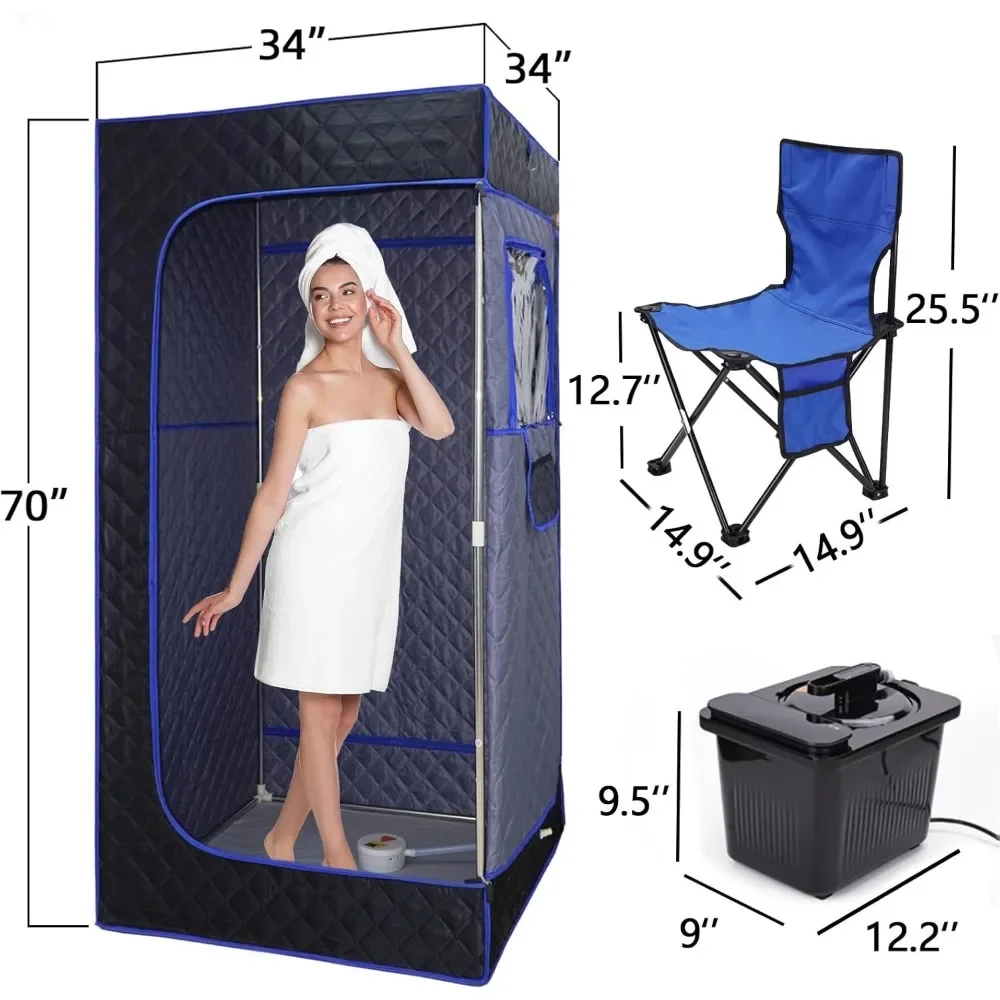 Portable Sauna Room, Remote Control of 4-liter Sauna Box, Large Space Family Sauna Tent, Pilates Family SPA, Full Body Steam 2