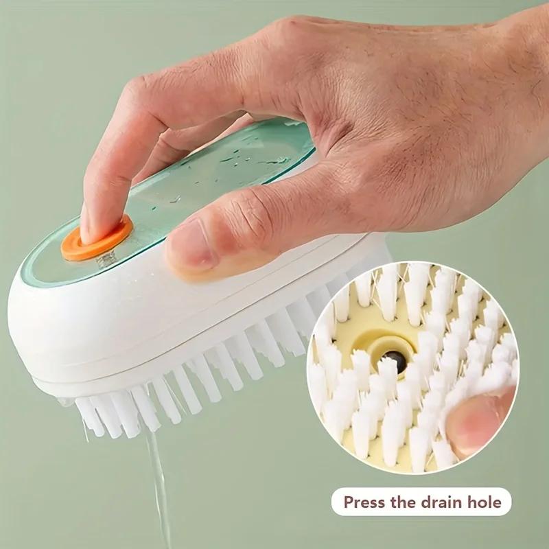 1pc Laundry Brush Shoe Brush Multifunctional Hangable Soft Bristle Add Liquid Shoe Washing Cleaning