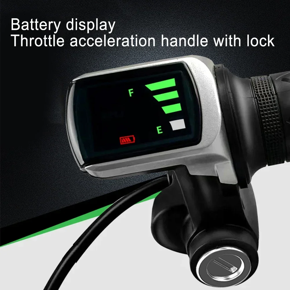 RiToEasysports Impugnatura Acceleratore Per Bici Elettrica - 1 Paio Di Manopole Con Display LCD E Cavo 1.5m, Ergonomico E Antiscivolo