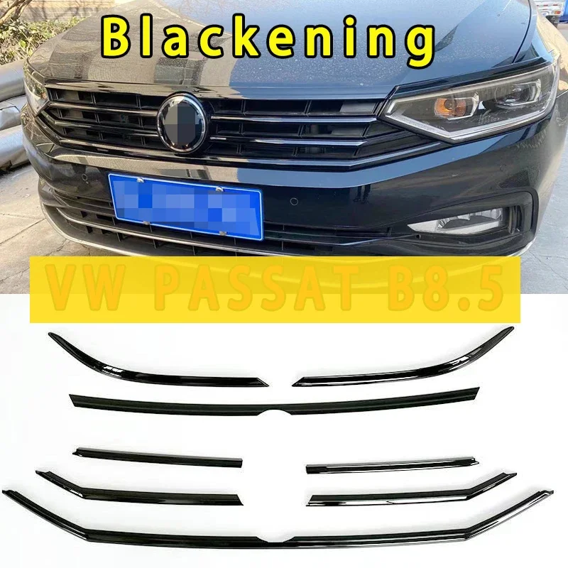 

For vw Passat B8.5 variant Black Grille 2020 2021 2022 2023 B8 Rline Grille Blacking Decoration Black Stickers Front Bumper