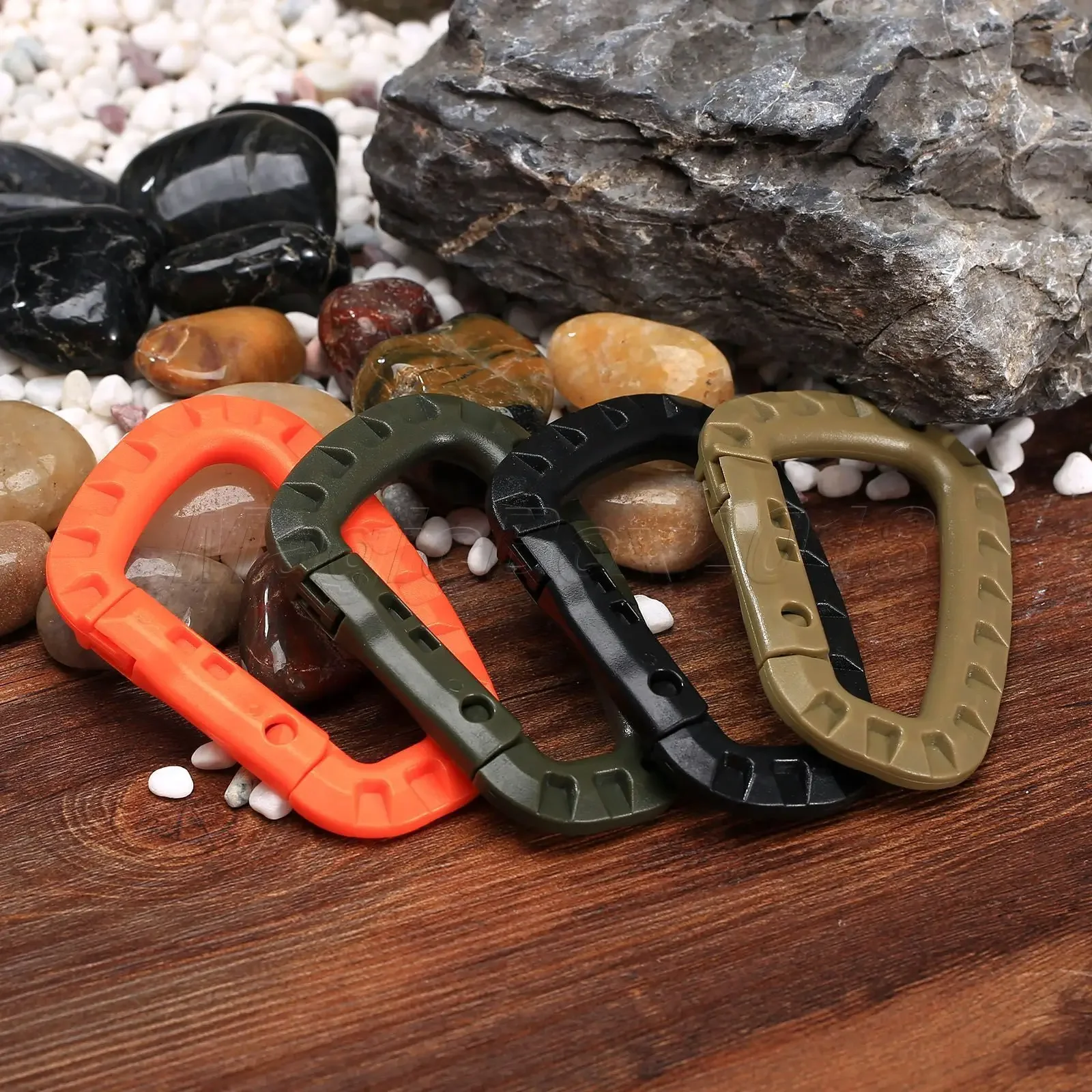 5 PCS Outdoor Plastic Carabiners Hanging Buckle Hook Keychain Bushcraft Survival Tool
