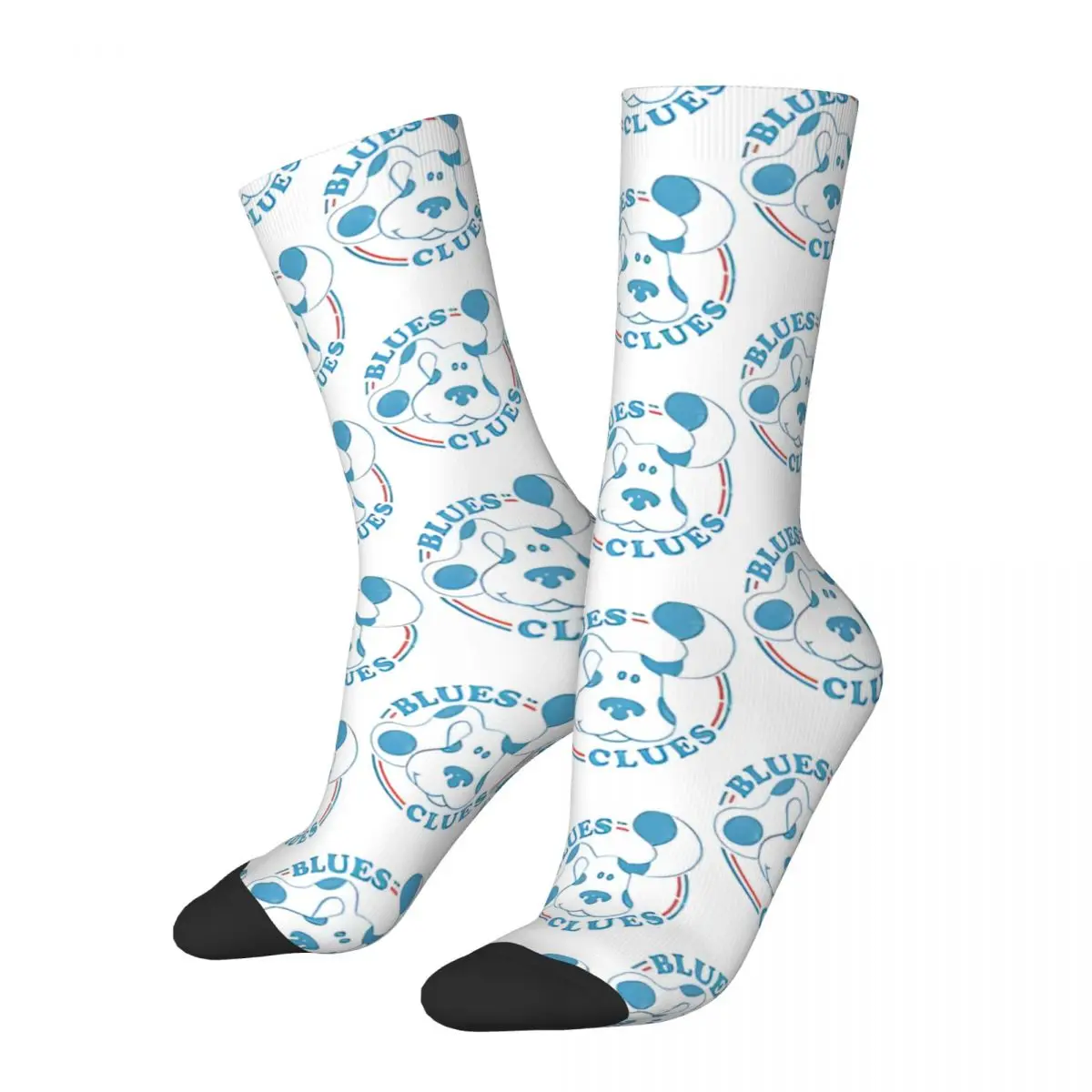 

Hip Hop Vintage Puppy Face Crazy Men's compression Socks Unisex Blue's Clues Animation Harajuku Seamless Printed Funny Crew Sock