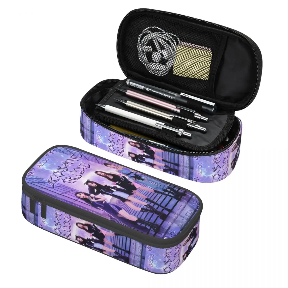 Kpop A-Aespas Girls Karina Winter Giselle Ningning Pencil Cases For Boy Girl Pen Box Bag School Accessories