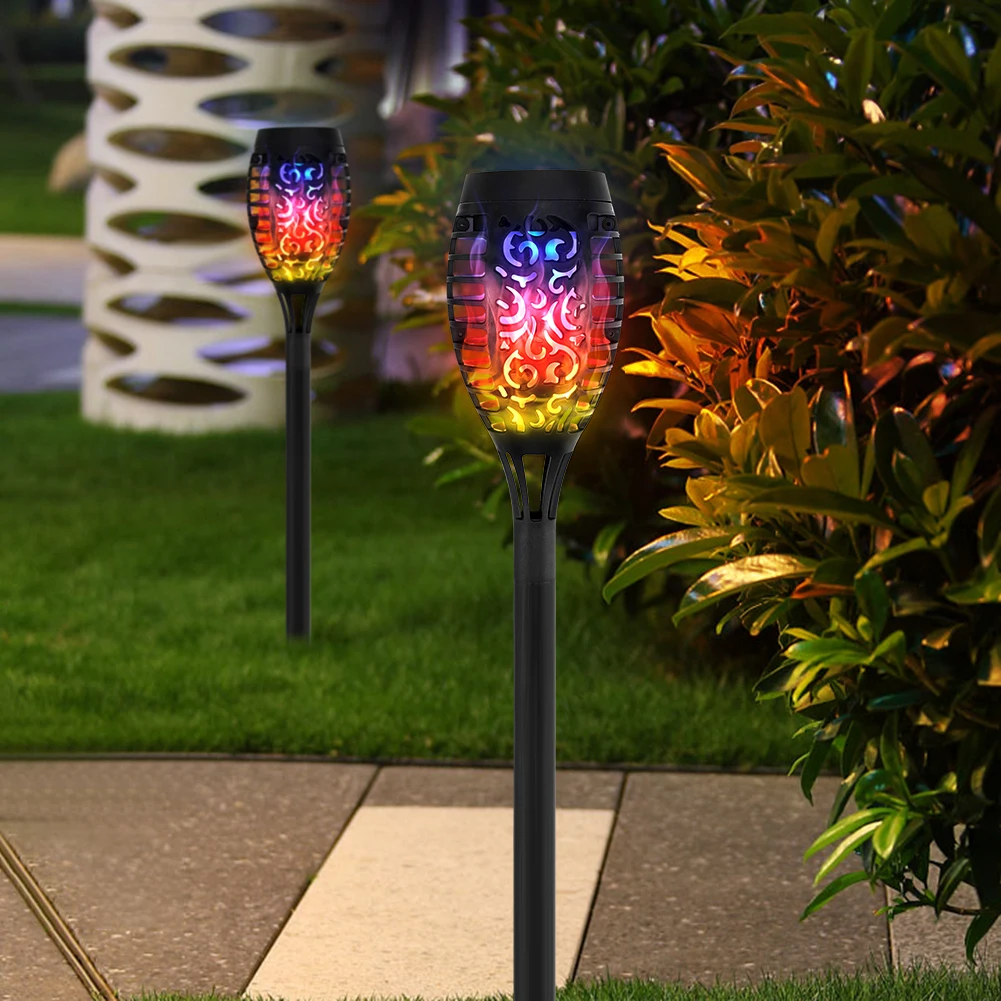 1-10Pcs 12LED Solar Flame Torch Light Flickering Lamp Waterproof Solar LED Garden Lawn Light for Outdoor Terrace Landscape Decor solar lights for sale