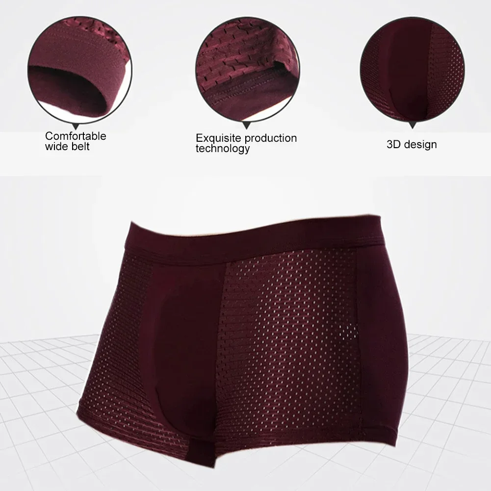 1Pack Lce Silk Men's Boxer Pantie Underpant Plus Size 4XL Shorts Breathable Underwear for Men's Panties Ultrathin Shorts Trunk 6