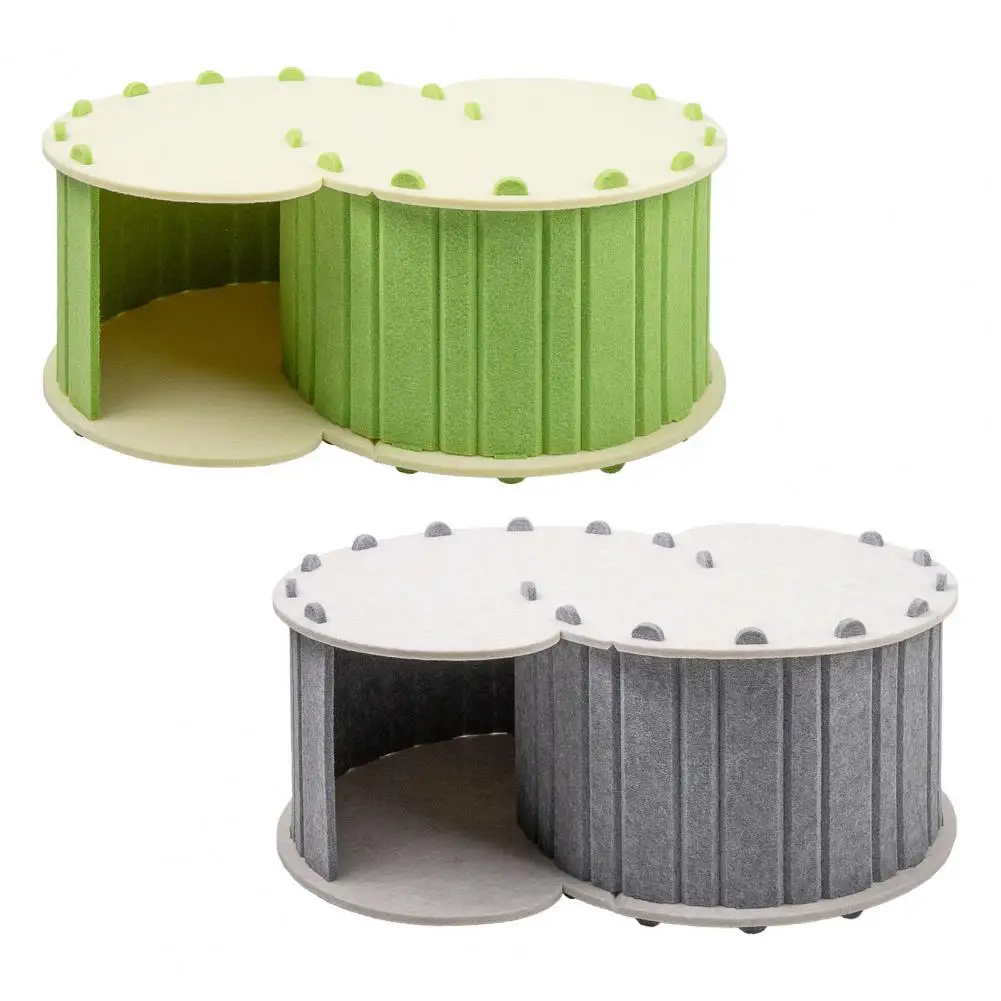 Cueva De Fieltro Para Gatos - Casa Y Cama Extraíble Con Dos Entradas, Resistente A Arañazos Y Abrigada Para Invierno