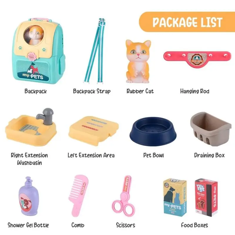 Pet Care Play Set Dog Grooming Kit with Backpack Doctor Set Vet Kit Educational Toy Pretend Play for Toddlers Kids Children 3