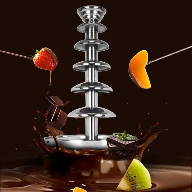 Six-layer Chocolate Fountain Machine Cafeteria Commercial Automatic Fondue Chocolate Waterfall 미니분수대 шоколадный фонтан мини
