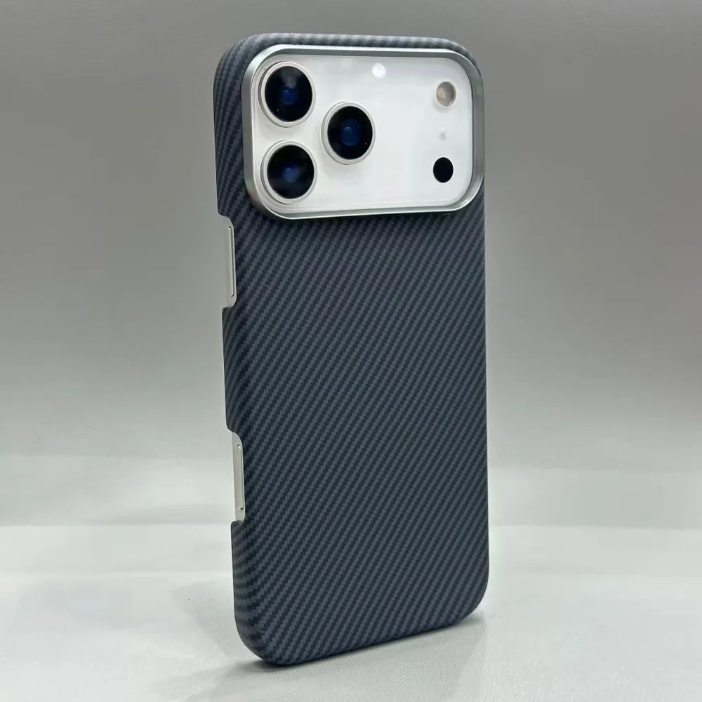 Sleek Carbon Fiber MagSafe-Compatible Slim Shockproof Phone Case with Wireless Charging