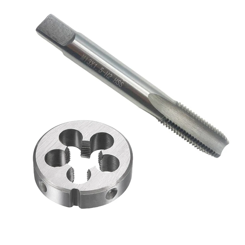 

2 Pcs HSS Tap & Die Set Right Hand M13*1.5mm Metric Thread For Metalworking Repairing Cutting Tools Manual Tools