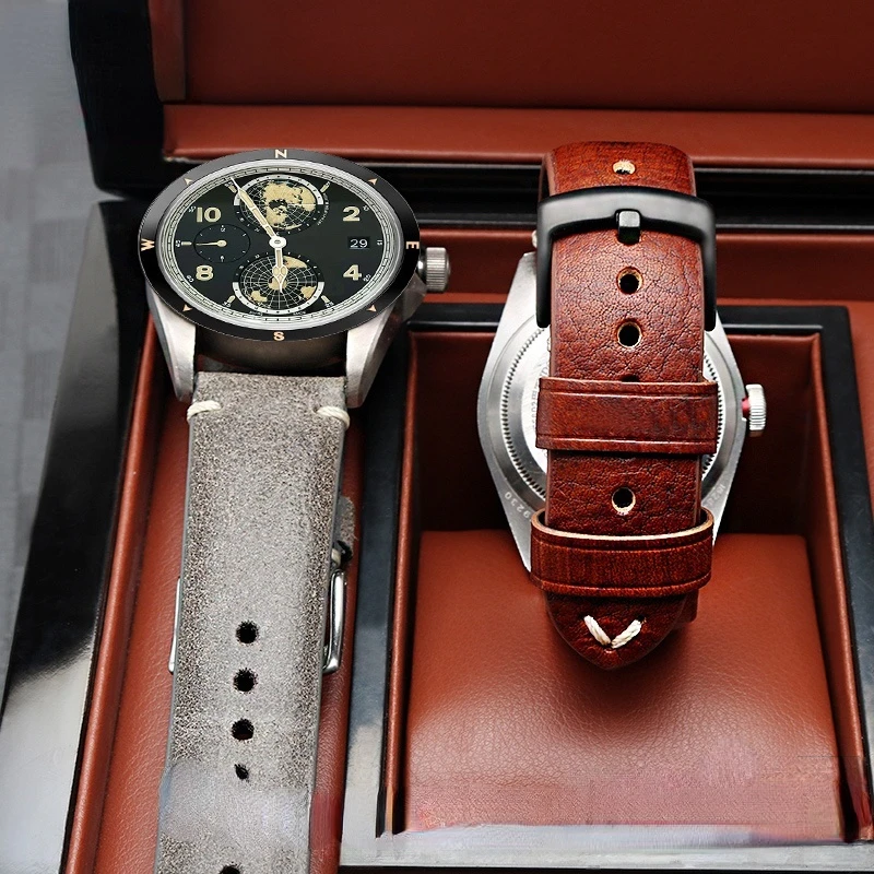 Cinturino Per Orologio Vintage In Vera Pelle Per Montblanc Star 36969 4810 Time Walker 1858 Cinturino Per Orologio Da Uomo 22Mm