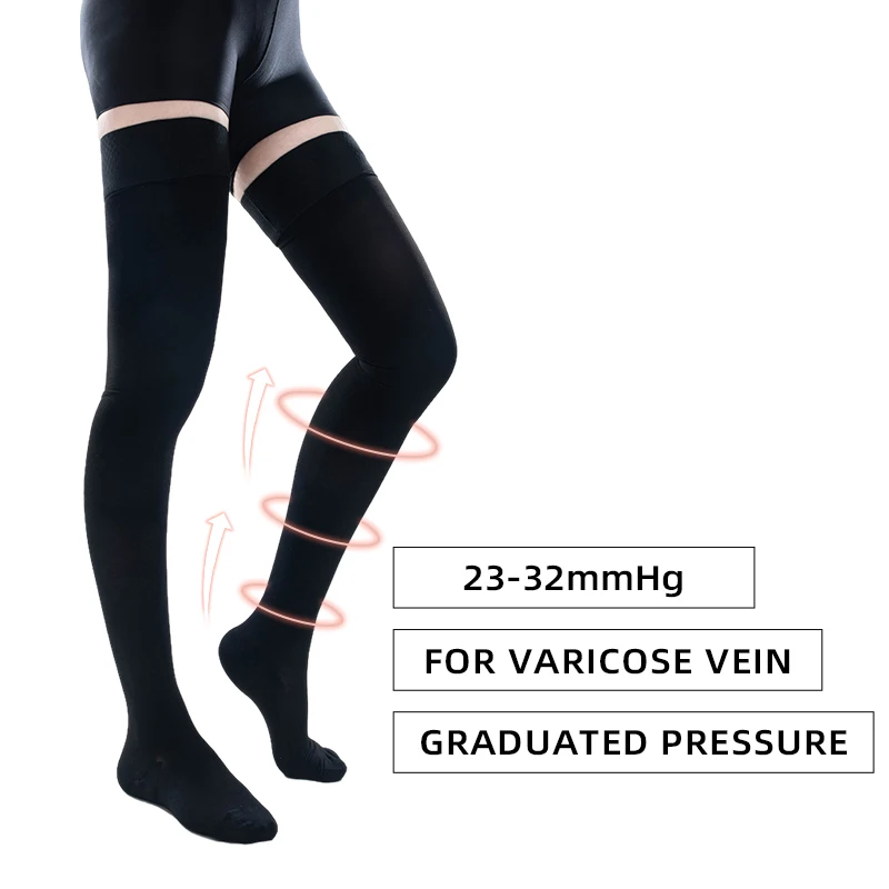 Varcoise Veins Compression Pantyhose Stockings Women with 20 30 mmHg  Graduated Pressure Closed Toed Support Panty Hose for Travel Flights  (XX-Large, Black) : : Health & Personal Care