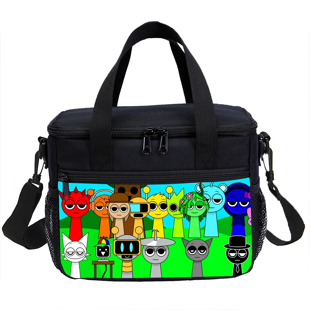 Lunch Bag Game Sprunki Capacity hand-held shoulder strap insulated bag student thickened waterproof lunch picnic