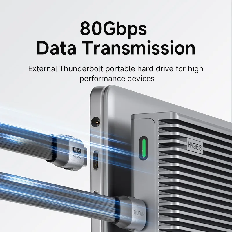 Hagibis Short USB C to USB C Full Function Cable USB4 V2 Date Cable 80Gbps 8K PD 240W Cord for Thunderbolt 4/5 iPhone Laptop SSD