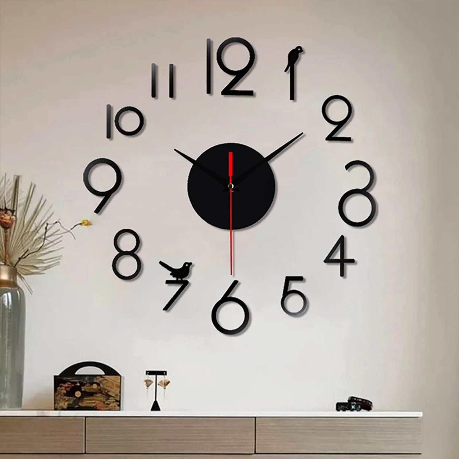 3DWallClockStickerAcrylicDIYWallClockNumberWallStickersHome