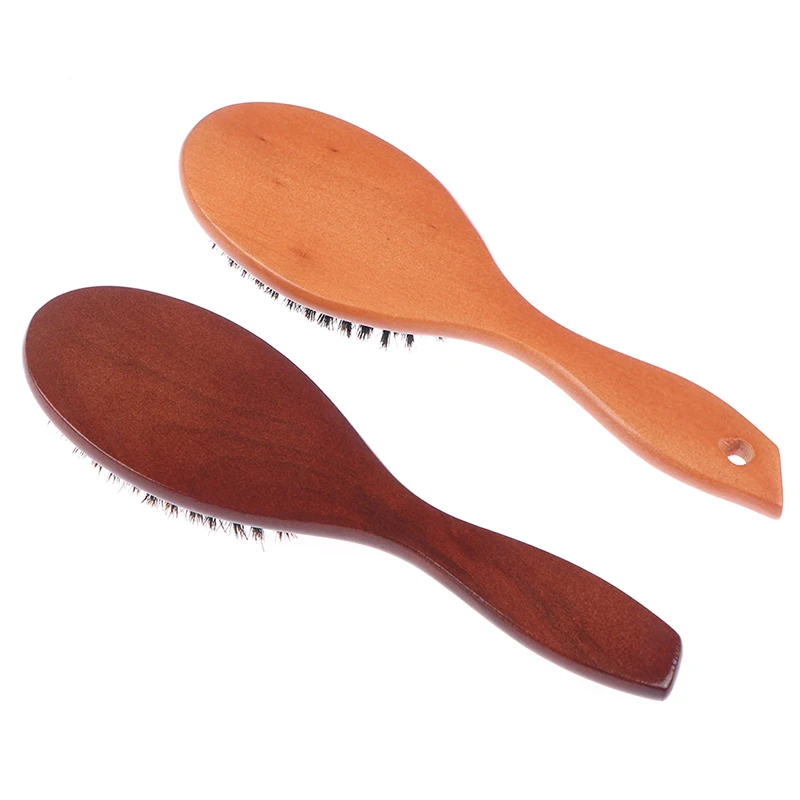 Hair Comb Hair Styling Tools Hair Brush Comb Wooden Handle Brush 1pc Straightenin Hair Brush Wood Handle Imitation boar bristle Beard Comb