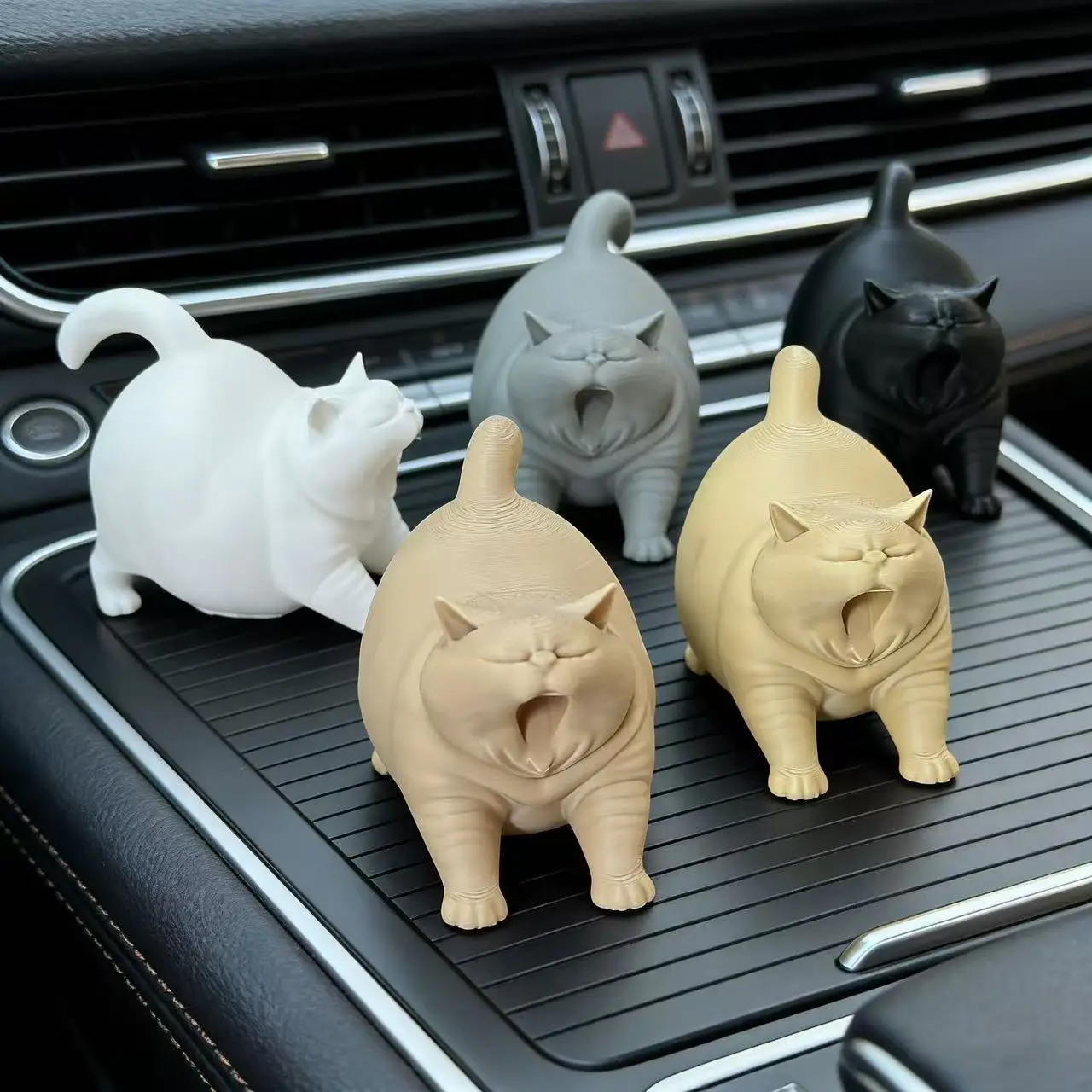 5pcs Yawning cat Car Interior Accessory，Dashboard Decor Ornament，for car decoration，Stress relief for adults