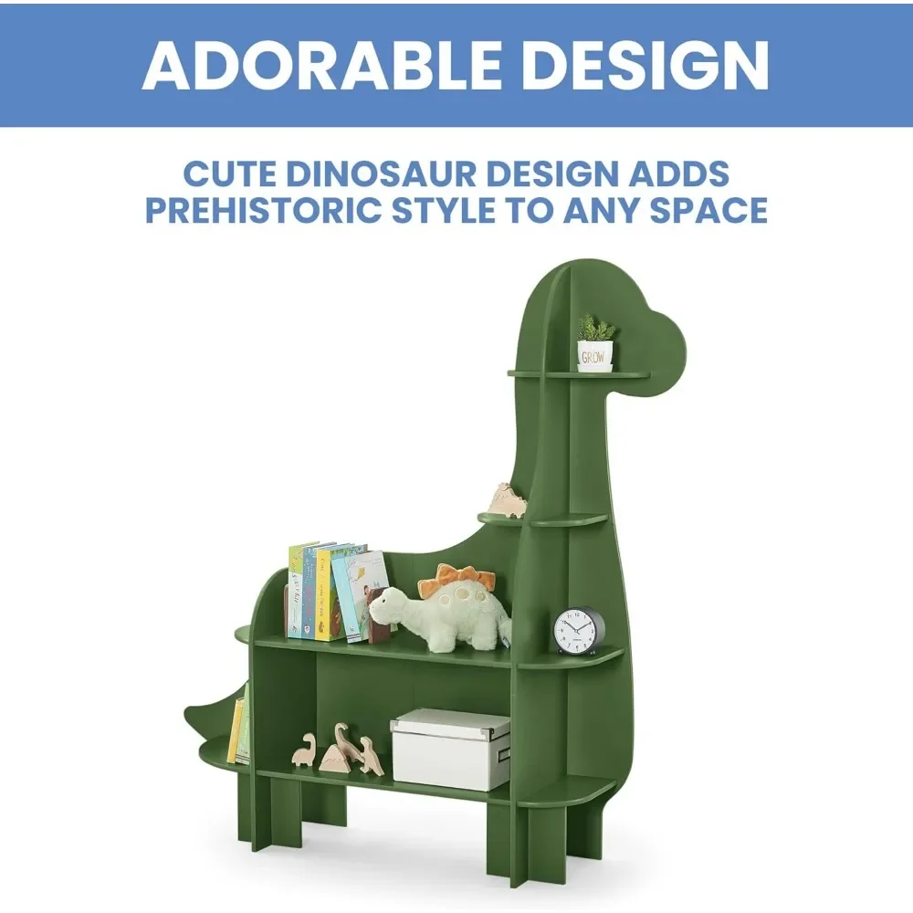Children's Bookcases, Dinosaur Bookcase - Greenguard Gold Certified, Fern Green 4