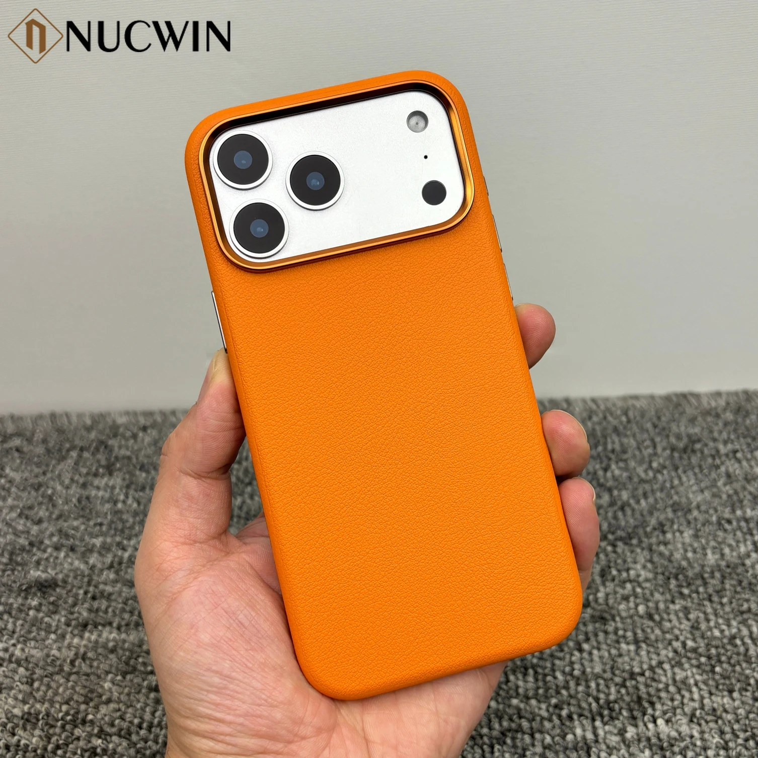 Luxury Business Leather Magnetic Phone Case with AI Camera and Shockproof Magsafe Cover