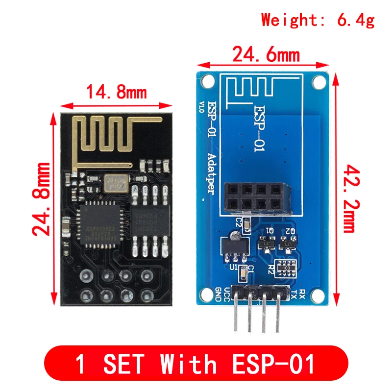 ESP8266 ESP-01 Serielles WiFi-Wireless-Adaptermodul 3,3 V 5 V Esp01 Breakout PCB-Adapter kompatibel für Arduino – Detail 3