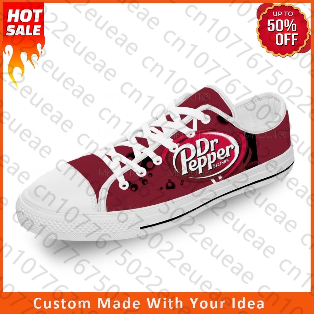 

Кроссовки DR Pepper мужские/женские с низким верхом, повседневная холщовая обувь для подростков, обувь для бега с 3D принтом, дышащая легкая обувь для косплея