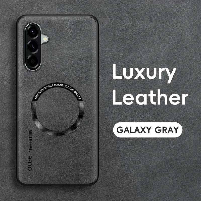 Magnetic Leather Shockproof Phone Case with MagSafe Compatibility