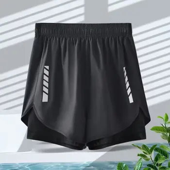 Double Layer Swimming Trunks Quick-drying Running Shorts Workout Training Bodybuilding Pants Male 2 In 1 Sweatpants Men Clothing 1