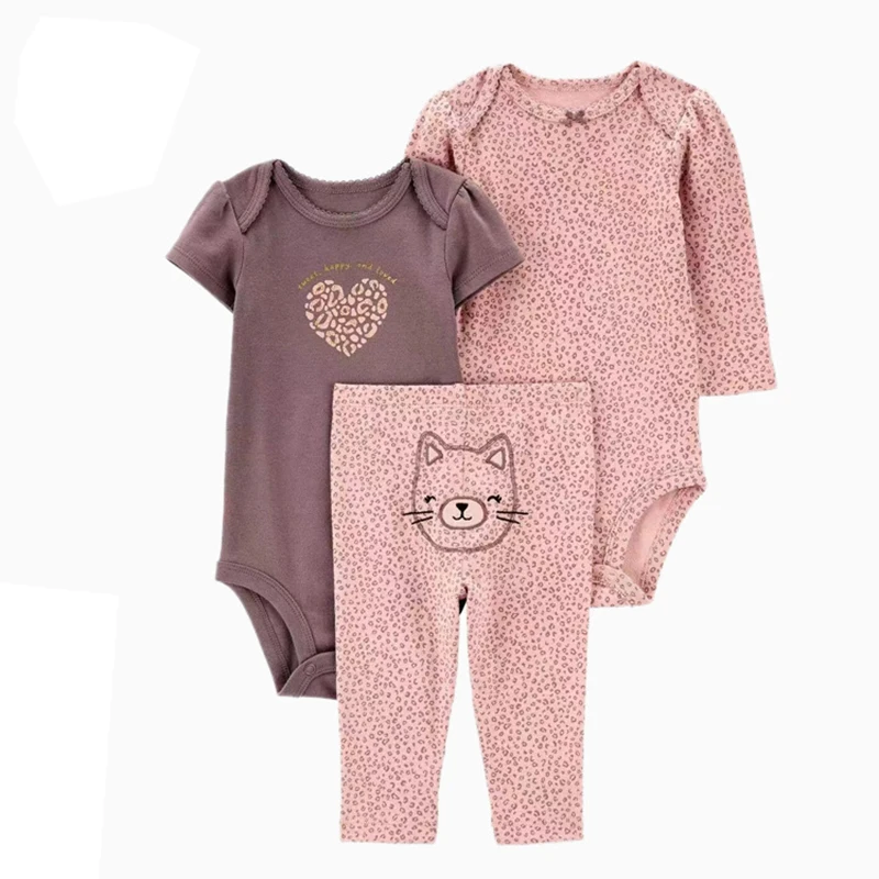 2025 Baby Girls Clothes Autumn Spring Newborn Infant Outfit Cotton Bodysuit Top And Bottom Pants Kids Toddler Clothing Set 6-24M - 5