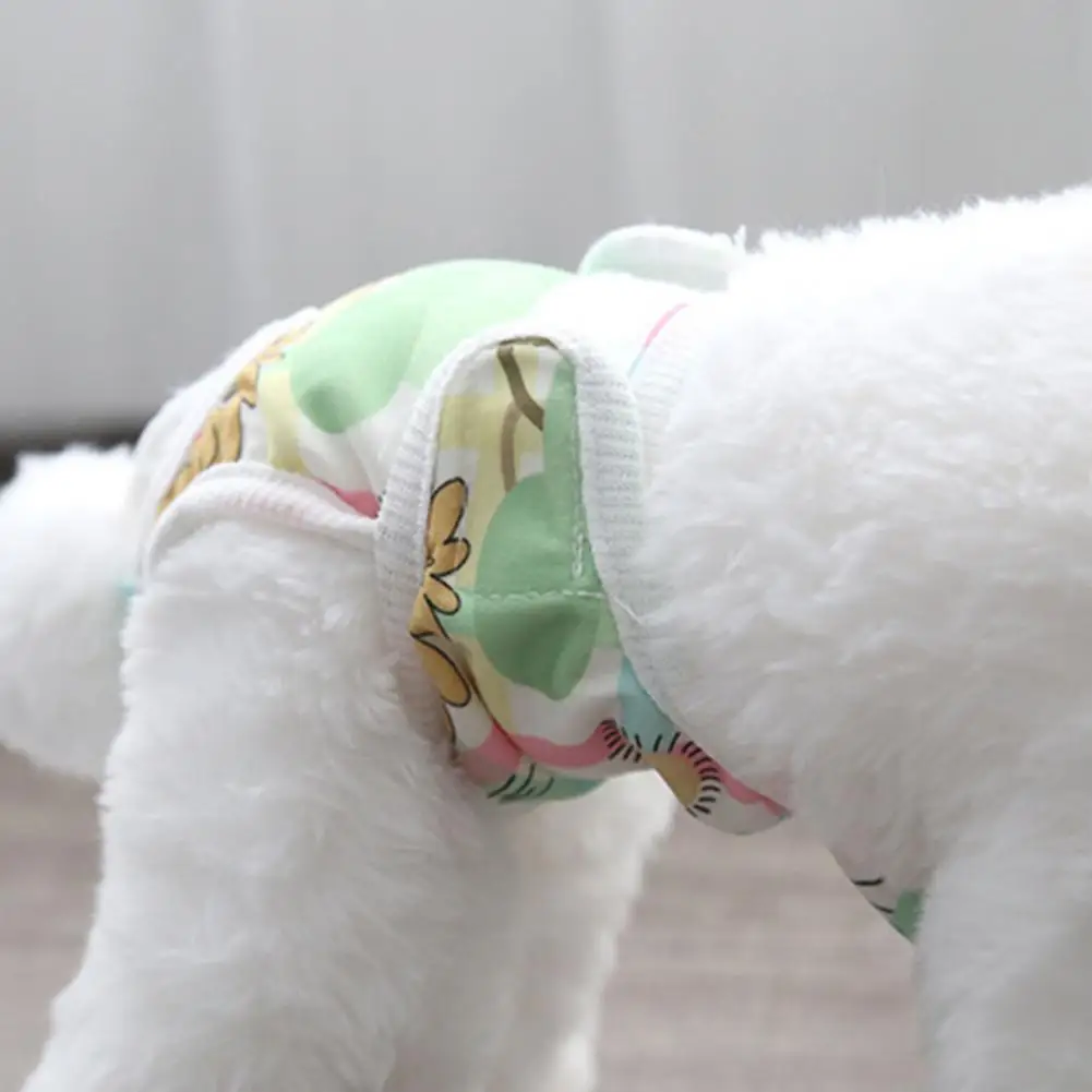 Pet Underwear Adjustable Dog Panties Soft Breathable Pet Menstrual Pants Cartoon Print Belly Style Dog Diapers for Female dog diapers pet diapers dog nappies