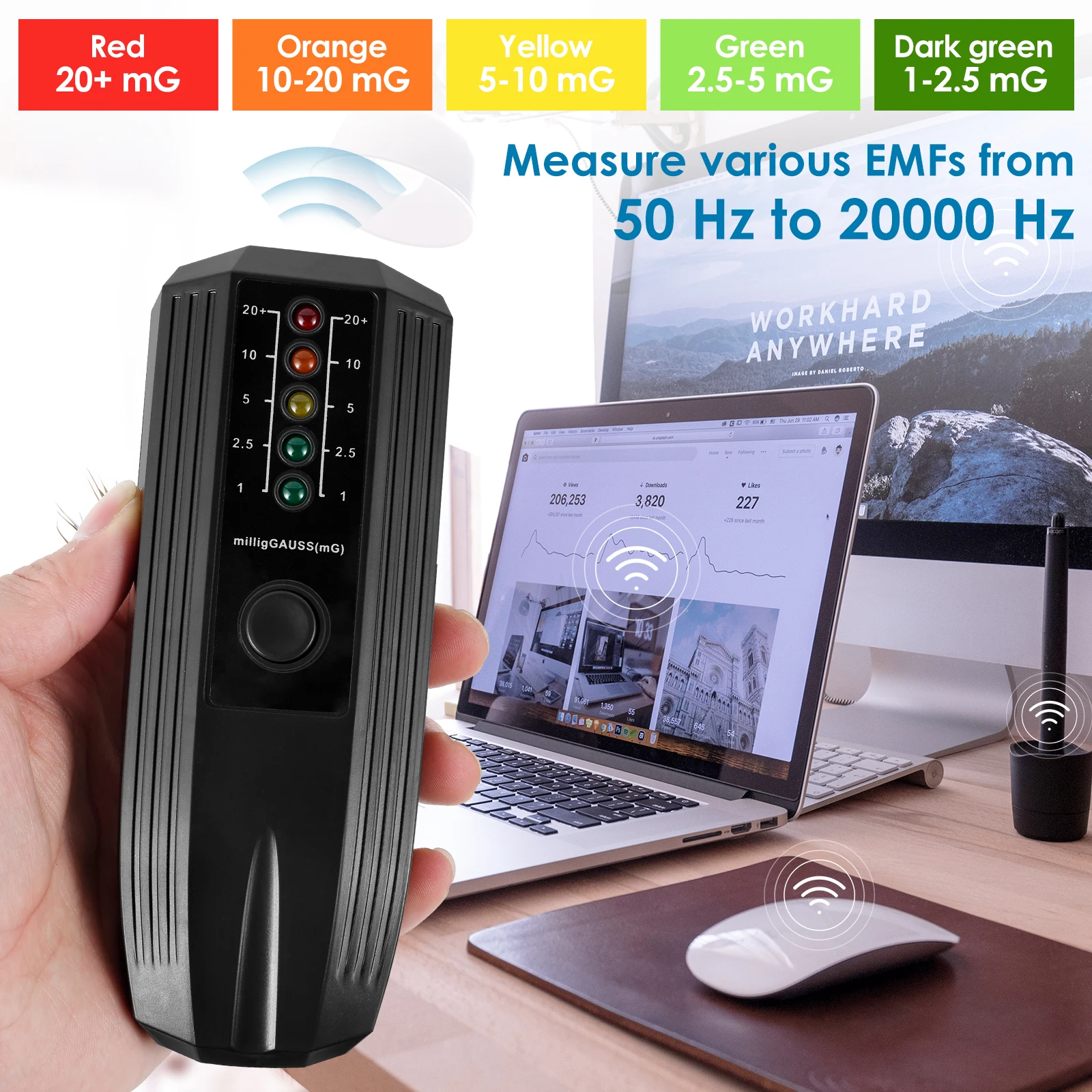 EMF Meter with LED Light High Accuracy Electromagnetic Field Radiation Detector Ghost Hunting Paranormal Equipment Tester radiation detector,emf meter tester