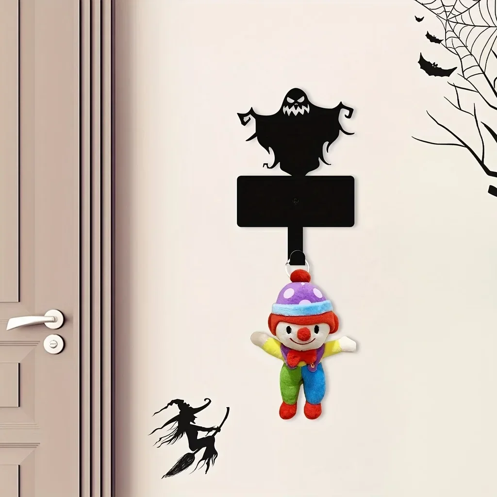 

CIFBUY Deco Halloween Wall Decor Coat Hooks Metal Key Holder Ghost Metal Wall Hanger Organizer Coat Rack Mounted for Pet Leash J