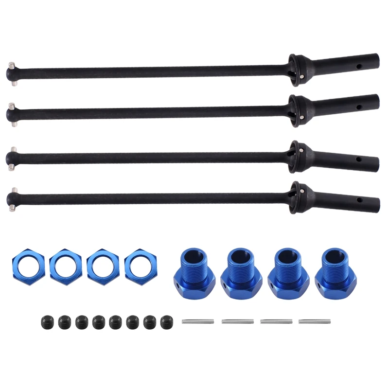 

4Piece Drive Shaft CVD With Extended Wheel Hex Metal Front And Rear For 1/10 Arrma Kraton Outcast ,Blue