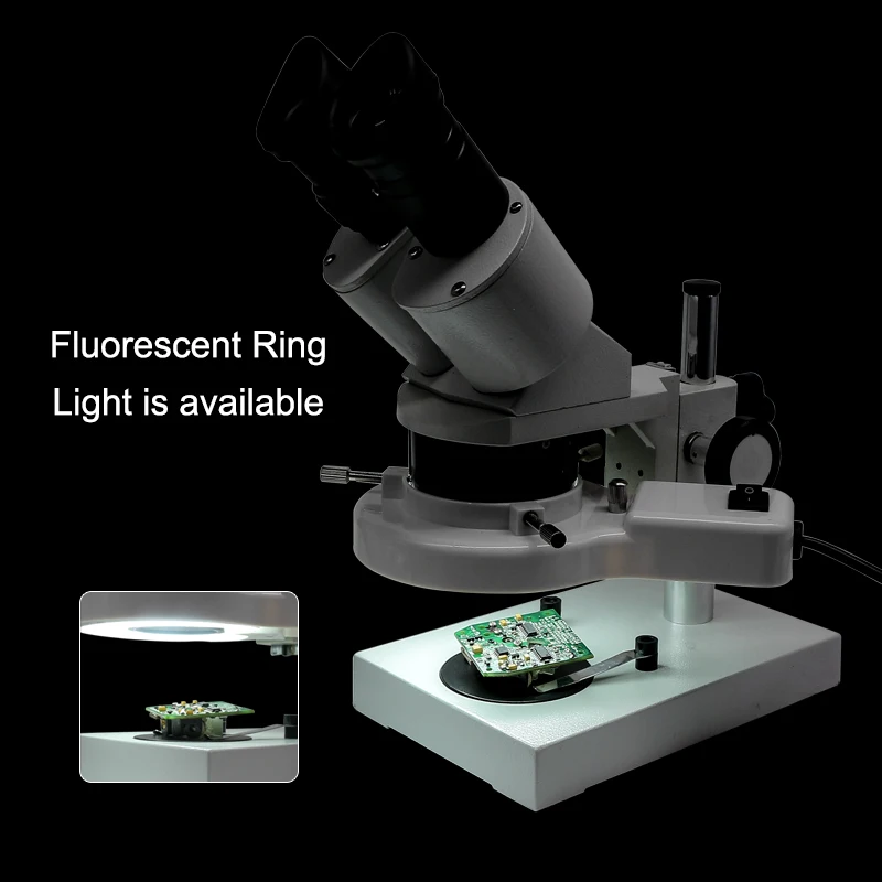 10X 20X 30X 40X Stereo Microscope with Ring Light Illumination for PCB Inspection Tools Industrial Microscopes Soldering Repair 5