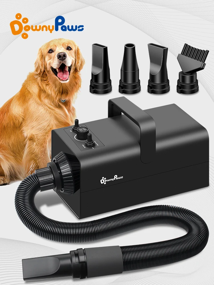  Secador de pelo profesional para perros con pantalla LED, 8  velocidades ajustables y temperatura, secador de pelo de mascotas de alta  velocidad y bajo ruido, secadora de fuerza de pelo para