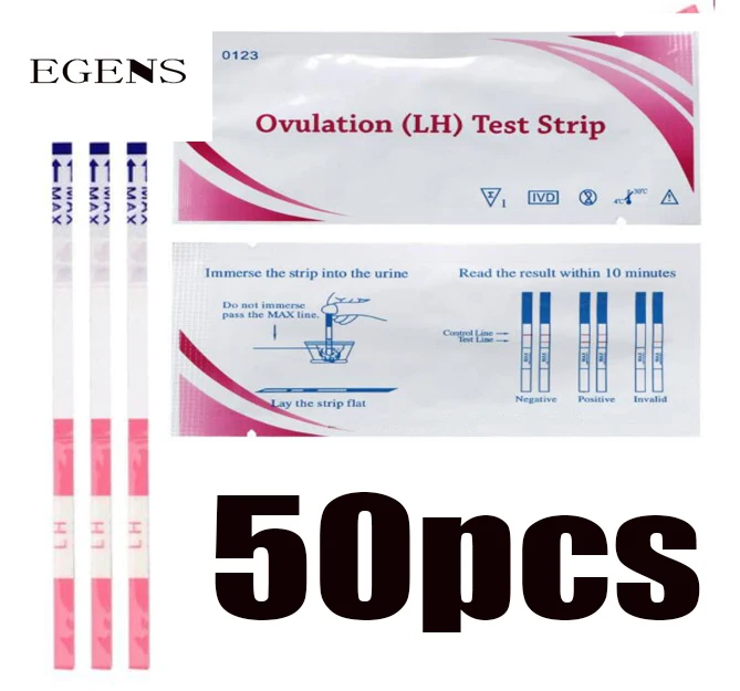 EGENS 50 יחידות LH בדיקת התפרצות ביתית רצועות בדיקת שתן מעל 99% דיוק ערכת בדיקת הריון רצועות תשובה ראשונה