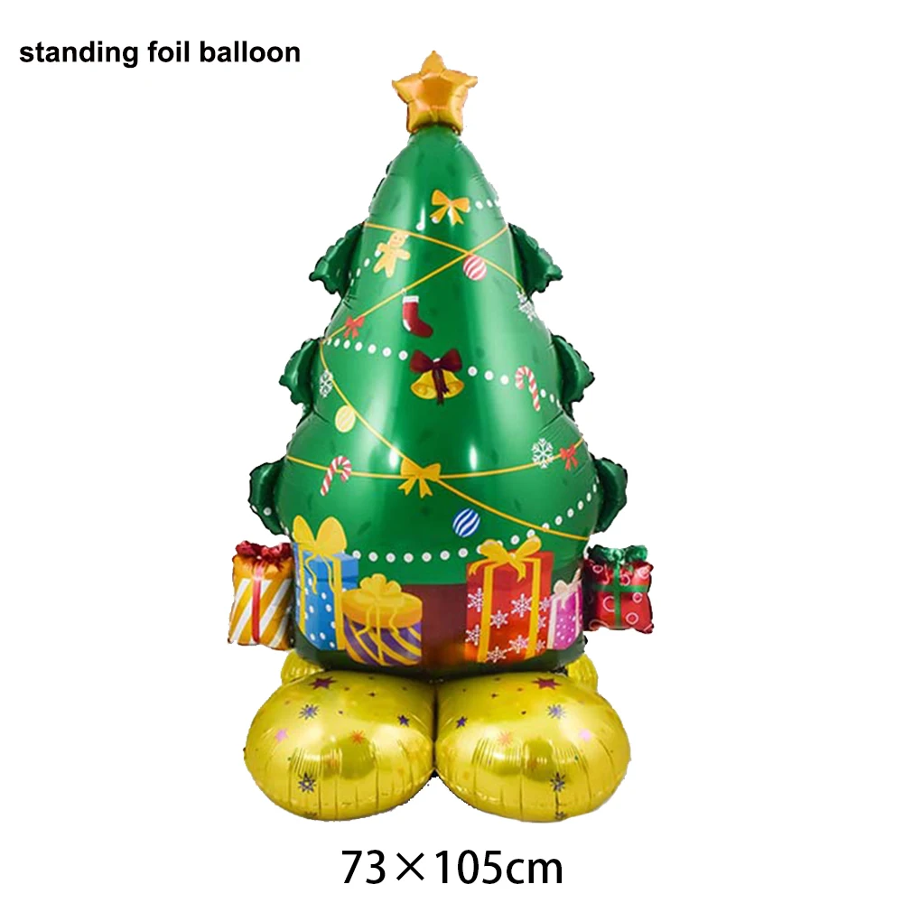 thumbnail image 1 of Globo de aluminio de árbol de Navidad grande de pie, globos decorativos para fiestas navideñas, globos inflables de Papá Noel, suministros para fiestas navideñas, 1 of 5