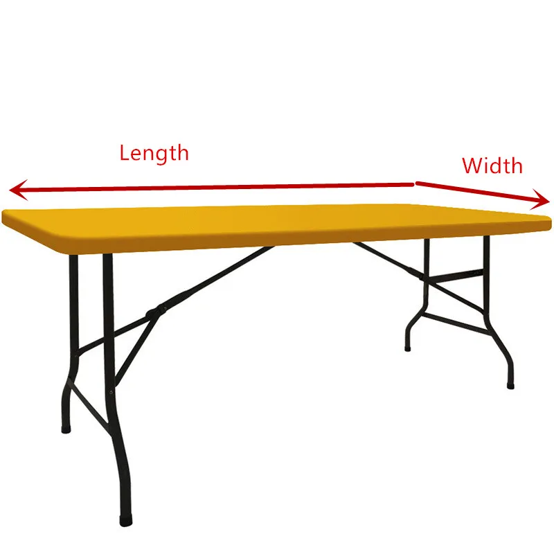 Description Picture 2 of itemSolid Elastic Spandex Tablecloth Hotel Banquet Wedding Exhibition Decor Skirt Table Cover 4/5/6/8FT Stretch Fabric Milk Silk