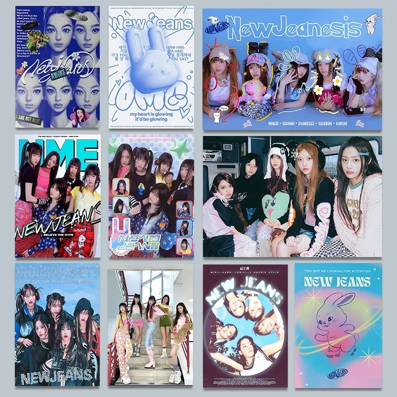 Kpop Girl Group Idol New-Jeans New Music Album OMG Cover Rabbit Poster  Canvas Painting Wall Art Pictures Home Room Decor - AliExpress