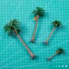 Height 6-15cm Coconut Palm Tree Model DIY Park Rainforest Train Railroad Decoration Building Landscape Miniature Tree 5Pcs 3