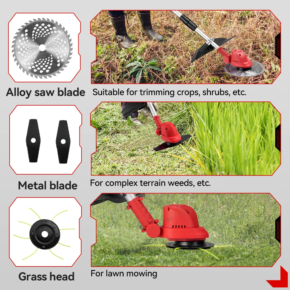 10Inch 4000W Brushless Electric Lawn Mower 36000RPM Cordless Grass Trimmer Length Adjustable Garden Tools For Makita 18V Battery 5