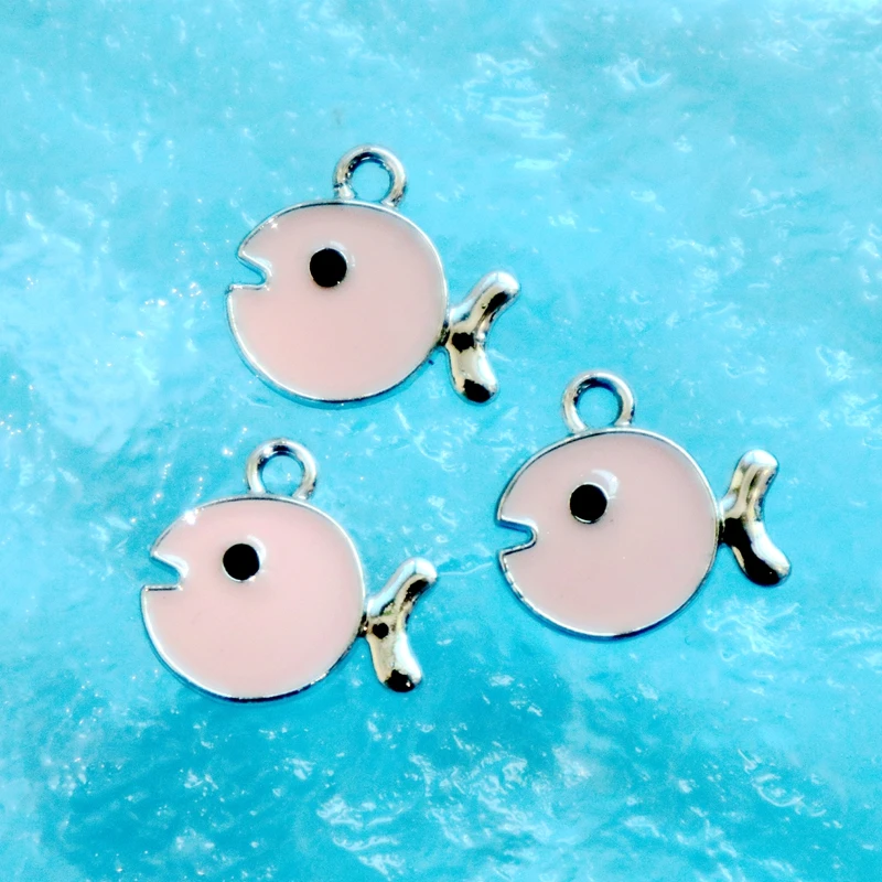 

10PCS Colorful Fish Alloy Enamel Pendant Ocean Fashion Charm Cartoon DIY Necklace Earrings Bracelet Keychain Accessories X65