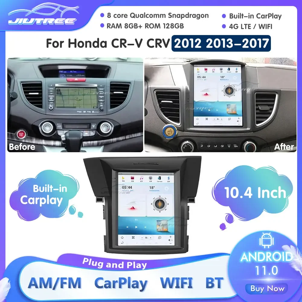 

Автомобильная магнитола на Android 11,0 для Honda CR-V 4 CRV RM RE 2012-2018, мультимедийный видеоплеер, 2 Din, GPS-навигация, DVD-плеер для Carplay