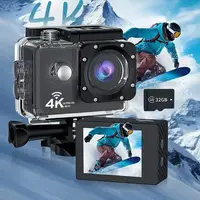 Caméras sous-marines étanches pour casque de vélo, caméra d'action Ultra HD, caméras vidéo statiques, caméra de sport en plein air, 2.0 ", 4K, 30FPS, WiFi 6