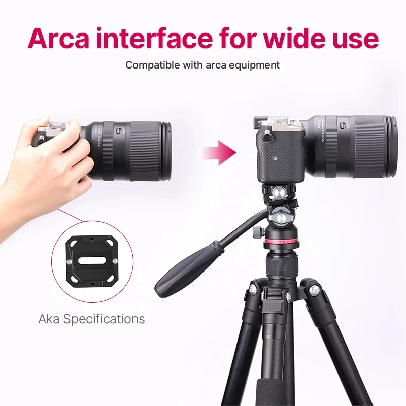 Ulanzi U-190 Small Hydraulic Ball Head Camera Professional Tripod Head 360 Panoramic Universal Ballhead for DSLR Tripod Monopod