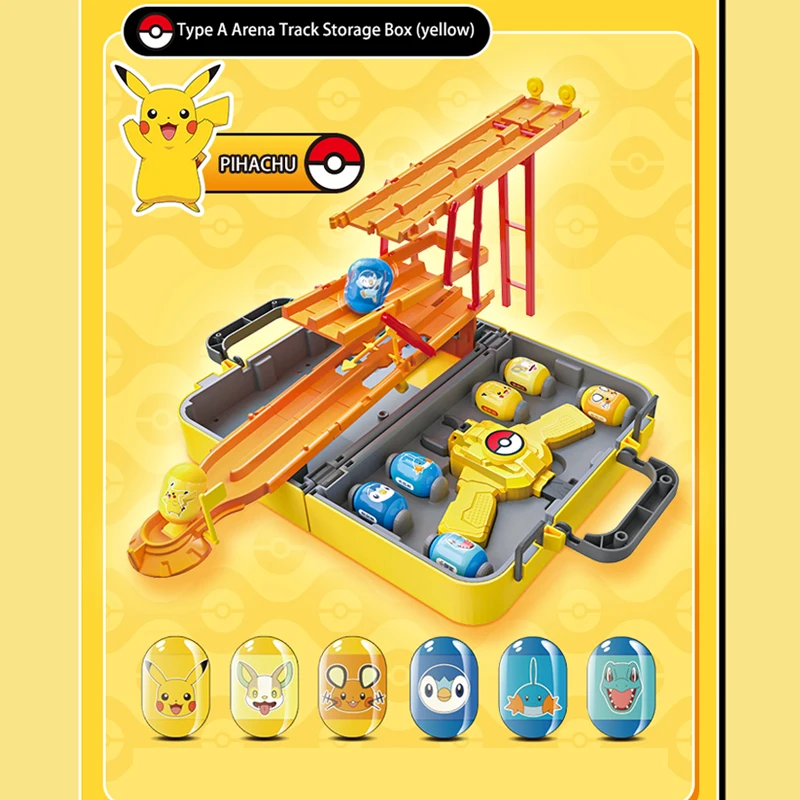Pokemon Party Games Juegos De Fiest Figure Genuine Pikachu Tumble Track Gift Launch Game Deformation Kids Toys For Children Gift 3