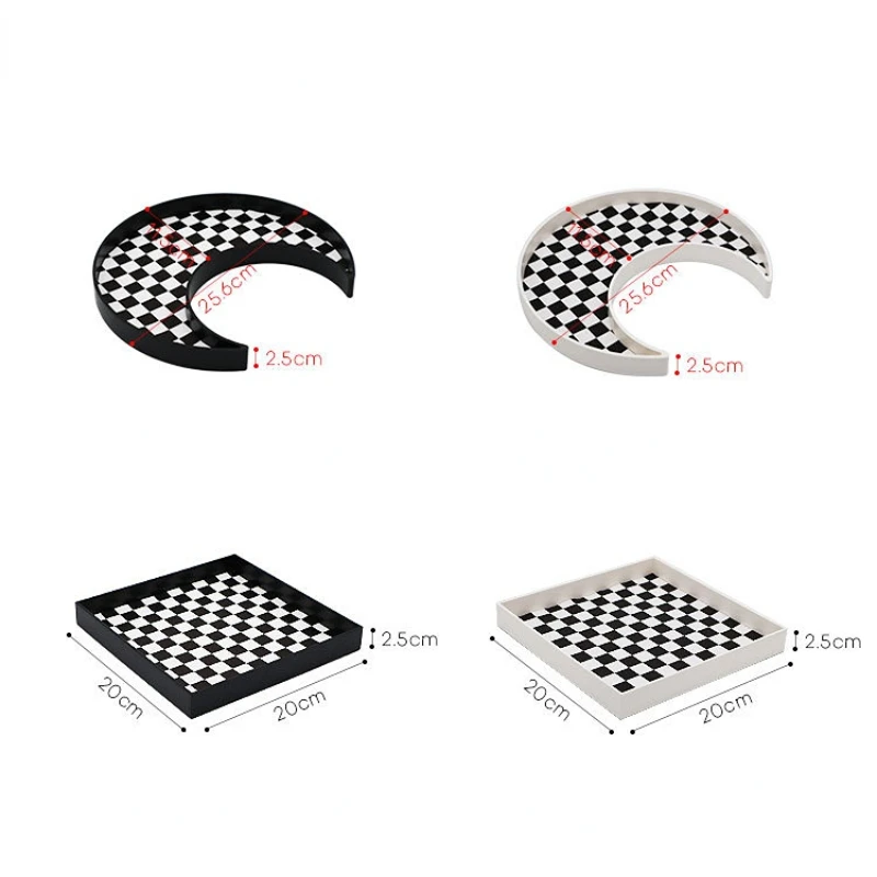 Nordic Decor Square Plate Storage Tray Props Tray Bathroom Storage Home Decorative Organizer Tray Jewelry Storage 6