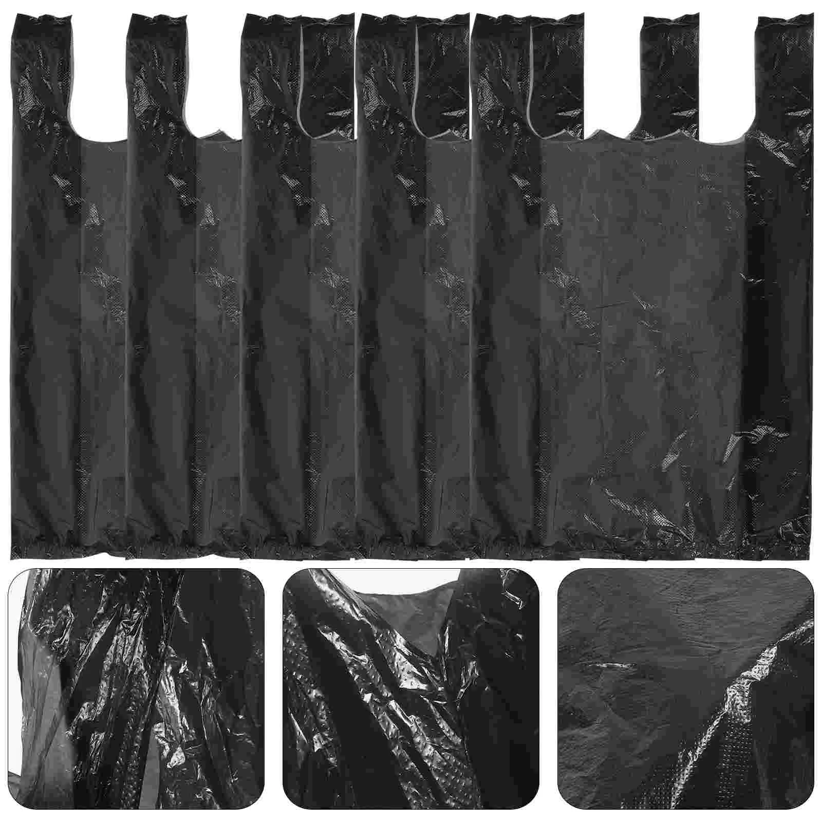 

150 Pcs Trash Bags Shopping Office Garbage Bathroom Thick Black Plastic with Handles Bedroom Small